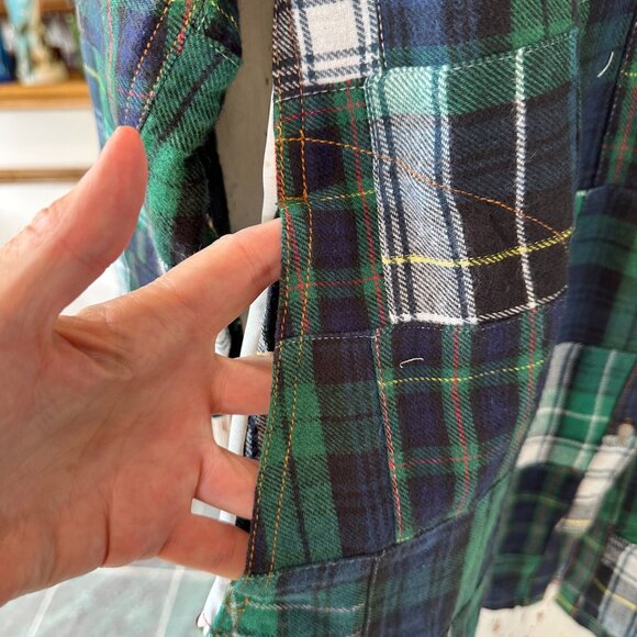 ARATTA SILENT JOURNEY CUSTOM DESIGNED PATCHWORK FLANNEL & PRINT SHIRT - Picture 6 of 7